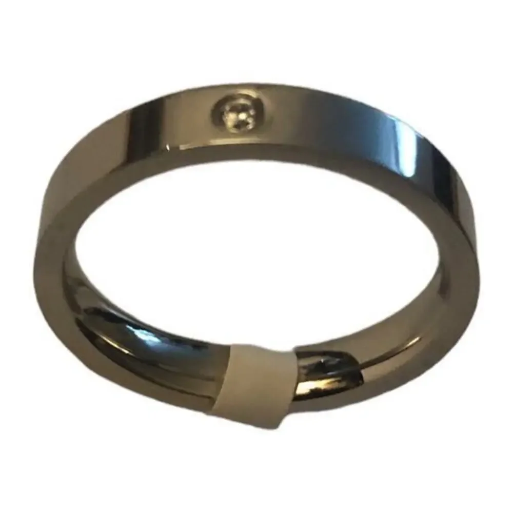 New Stainless steel band with‎ CZ size 9